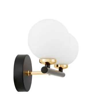 LAMPA ŚCIENNA KINKIET NOWOCZESNY CZARNO-ZŁOTY MARSIADA W2