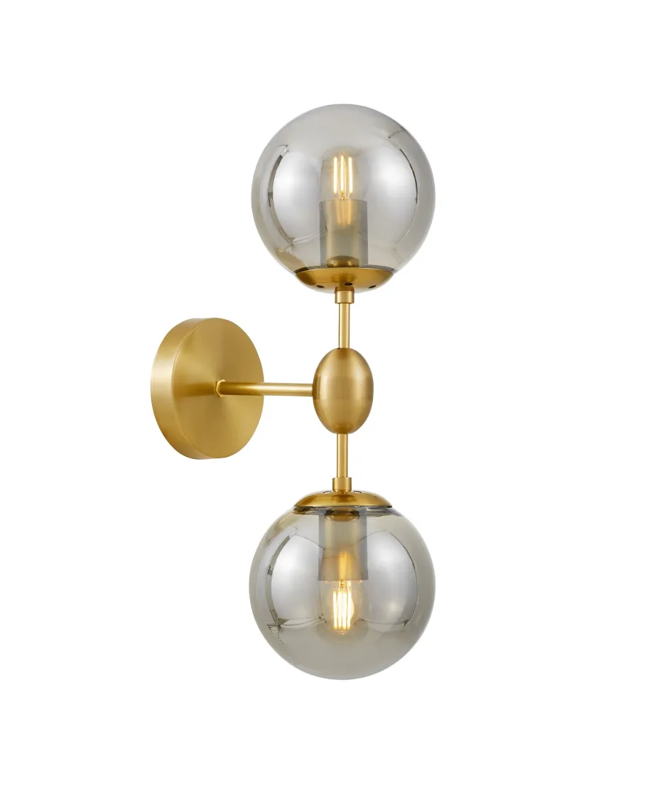 LAMPA ŚCIENNA KINKIET LOFTOWY MOSIĘŻNY-DYMIONY ZODIAK W2