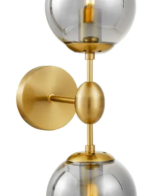 LAMPA ŚCIENNA KINKIET LOFTOWY MOSIĘŻNY-DYMIONY ZODIAK W2