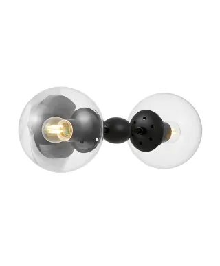 LAMPA ŚCIENNA KINKIET LOFTOWY PRZEZROCZYSTO-CZARNY ZODIAK W2