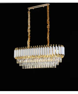 KLASYCZNY ŻYRANDOL KRYSZTAŁOWY BIAŁO-ZŁOTY MAZINI PRO