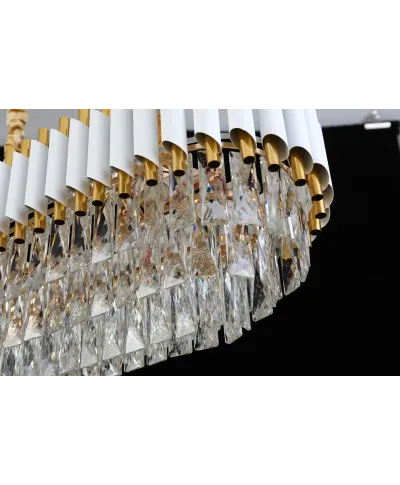 KLASYCZNY ŻYRANDOL KRYSZTAŁOWY BIAŁO-ZŁOTY MAZINI PRO