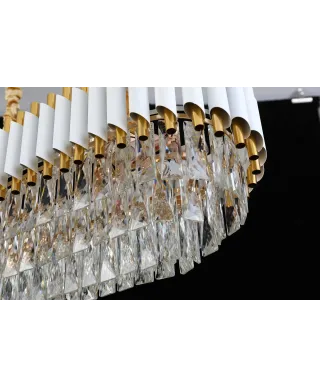 KLASYCZNY ŻYRANDOL KRYSZTAŁOWY BIAŁO-ZŁOTY MAZINI PRO