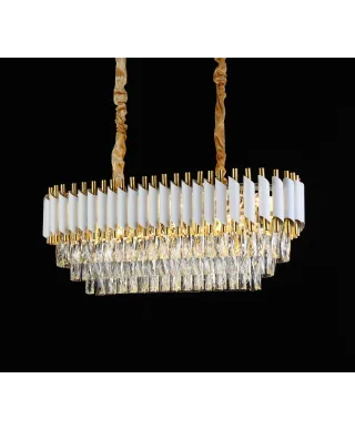 KLASYCZNY ŻYRANDOL KRYSZTAŁOWY BIAŁO-ZŁOTY MAZINI PRO