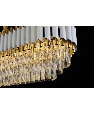 KLASYCZNY ŻYRANDOL KRYSZTAŁOWY BIAŁO-ZŁOTY MAZINI PRO