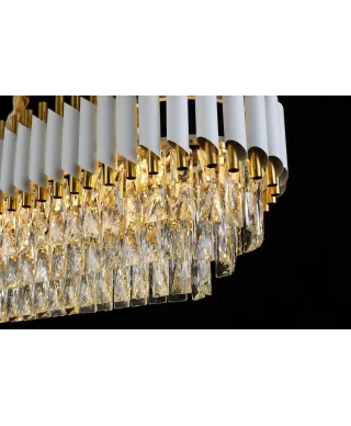 KLASYCZNY ŻYRANDOL KRYSZTAŁOWY BIAŁO-ZŁOTY MAZINI PRO