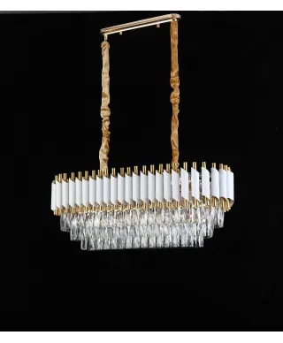 KLASYCZNY ŻYRANDOL KRYSZTAŁOWY BIAŁO-ZŁOTY MAZINI PRO