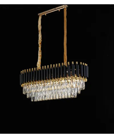 KLASYCZNY ŻYRANDOL KRYSZTAŁOWY CZARNO-ZŁOTY MAZINI PRO