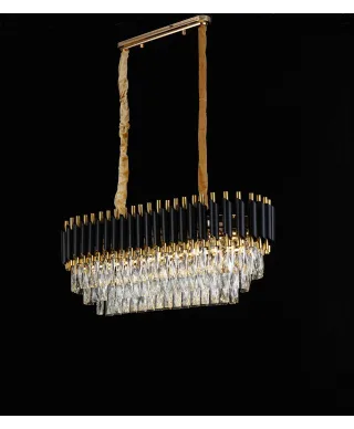 KLASYCZNY ŻYRANDOL KRYSZTAŁOWY CZARNO-ZŁOTY MAZINI PRO