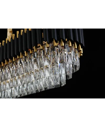 KLASYCZNY ŻYRANDOL KRYSZTAŁOWY CZARNO-ZŁOTY MAZINI PRO