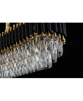 KLASYCZNY ŻYRANDOL KRYSZTAŁOWY CZARNO-ZŁOTY MAZINI PRO