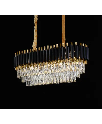 KLASYCZNY ŻYRANDOL KRYSZTAŁOWY CZARNO-ZŁOTY MAZINI PRO