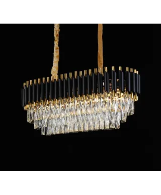 KLASYCZNY ŻYRANDOL KRYSZTAŁOWY CZARNO-ZŁOTY MAZINI PRO