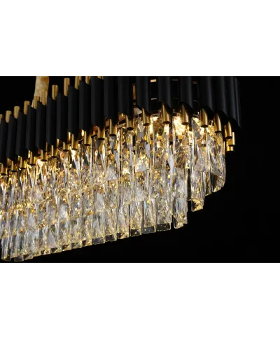 KLASYCZNY ŻYRANDOL KRYSZTAŁOWY CZARNO-ZŁOTY MAZINI PRO