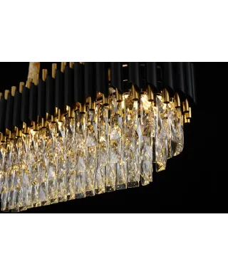 KLASYCZNY ŻYRANDOL KRYSZTAŁOWY CZARNO-ZŁOTY MAZINI PRO