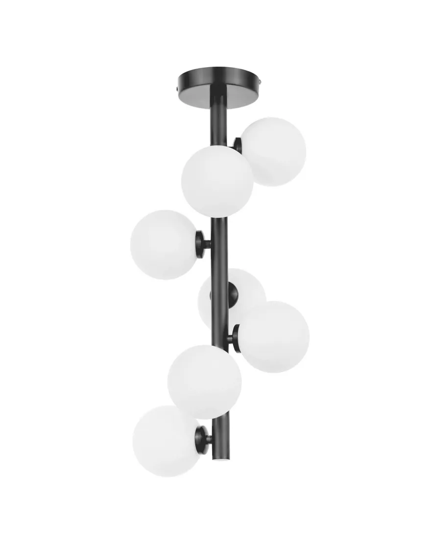 NOWOCZESNA LAMPA SUFITOWA CZARNA PETRICA W7