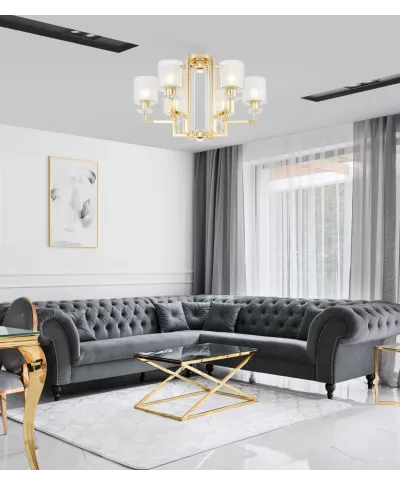 NOWOCZESNA LAMPA SUFITOWA ZŁOTA MANHATTAN W6