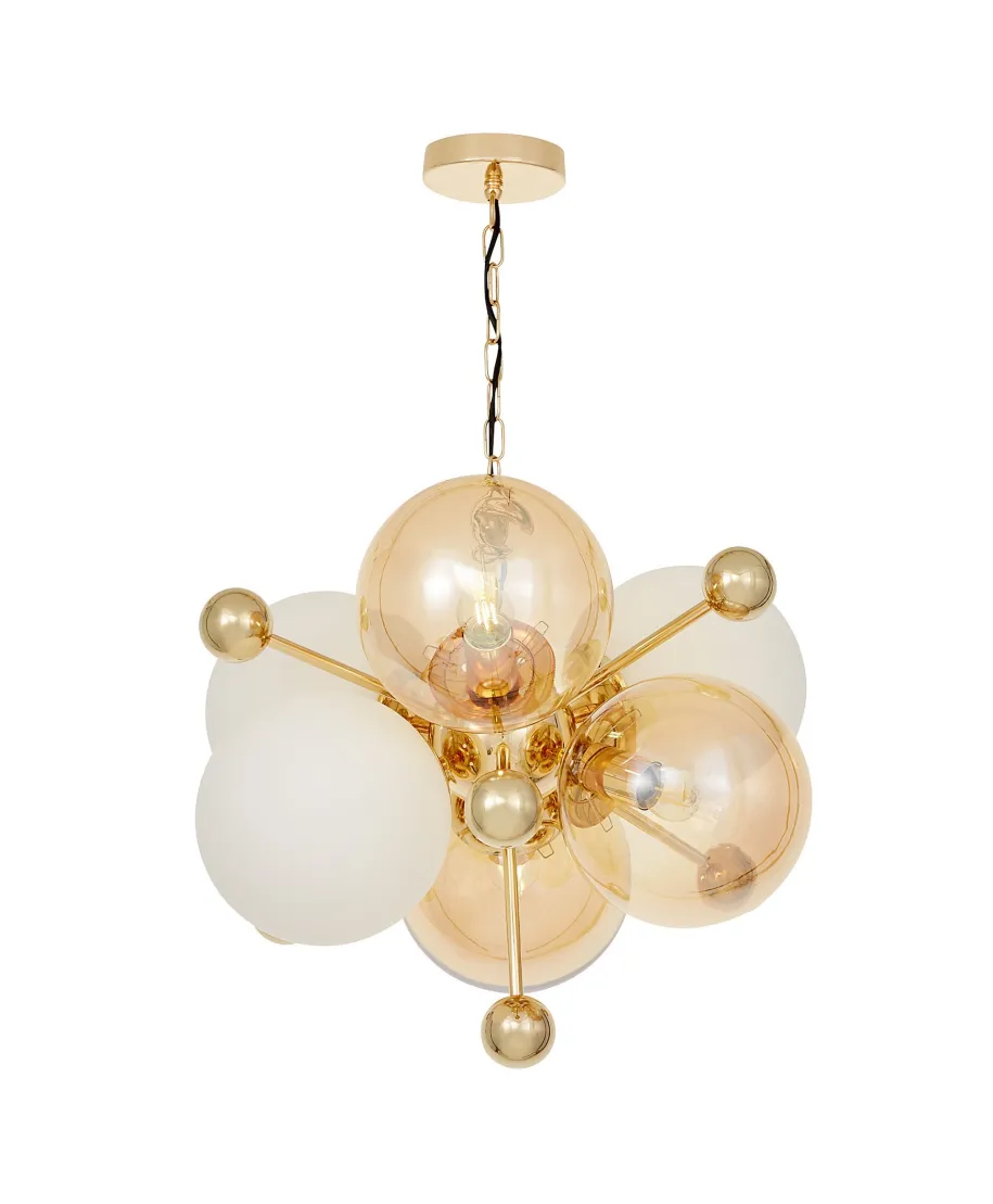 NOWOCZESNA LAMPA WISZĄCA ZŁOTA AFRODIS W6