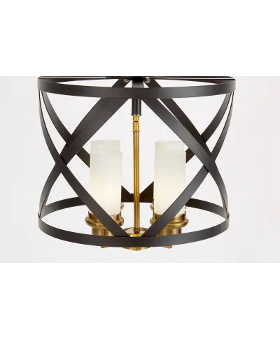 LAMPA SUFITOWA LOFT CZARNO-MOSIĘŻNA ASTILA W4