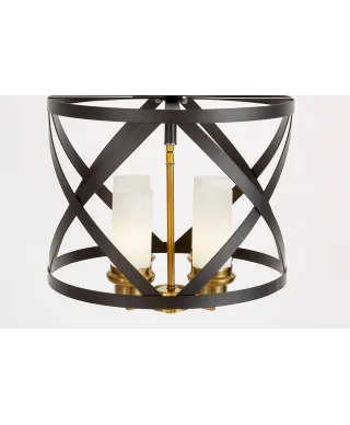 LAMPA SUFITOWA LOFT CZARNO-MOSIĘŻNA ASTILA W4