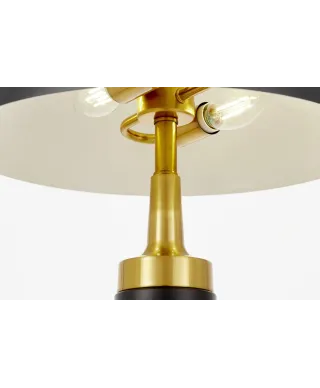 NOWOCZESNA LAMPA NOCNA CZARNO-MOSIĘŻNA FULTON