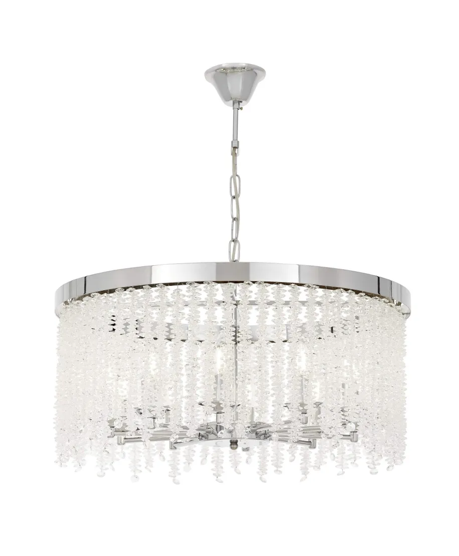 NOWOCZESNY ŻYRANDOL KRYSZTAŁOWY CHROMOWANY BALMENA D60