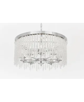 NOWOCZESNY ŻYRANDOL KRYSZTAŁOWY CHROMOWANY BALMENA D60