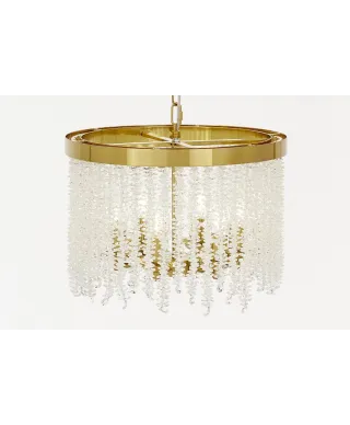 NOWOCZESNY ŻYRANDOL KRYSZTAŁOWY MOSIĘŻNY BALMENA D40