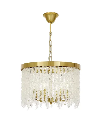 NOWOCZESNY ŻYRANDOL KRYSZTAŁOWY MOSIĘŻNY BALMENA D40