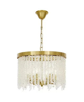 NOWOCZESNY ŻYRANDOL KRYSZTAŁOWY MOSIĘŻNY BALMENA D40