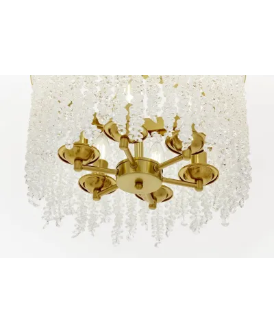 NOWOCZESNY ŻYRANDOL KRYSZTAŁOWY MOSIĘŻNY BALMENA D40