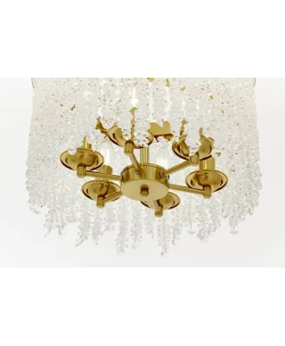 NOWOCZESNY ŻYRANDOL KRYSZTAŁOWY MOSIĘŻNY BALMENA D40