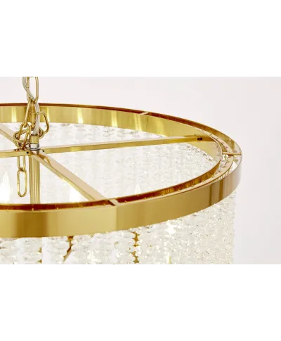 NOWOCZESNY ŻYRANDOL KRYSZTAŁOWY MOSIĘŻNY BALMENA D60