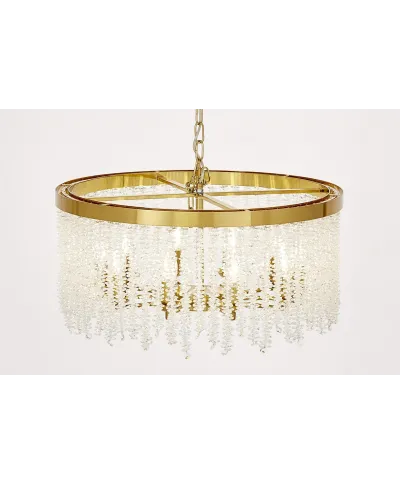 NOWOCZESNY ŻYRANDOL KRYSZTAŁOWY MOSIĘŻNY BALMENA D60