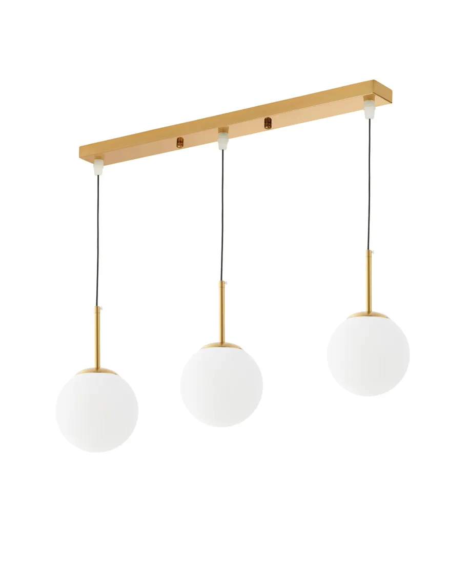 NOWOCZESNA POTRÓJNA LAMPA ZŁOTA FREDICA W3 PRO