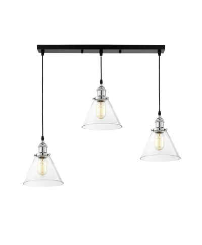 POTRÓJNA LAMPA WISZĄCA LOFT CHROMOWANA NUBI W3 PRO