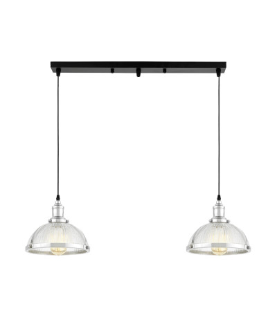 PODWÓJNA LAMPA WISZĄCA LOFT CHROMOWANA BRICO W2