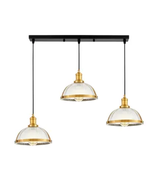 POTRÓJNA LAMPA WISZĄCA LOFT MOSIĘŻNA BRICO W3 PRO