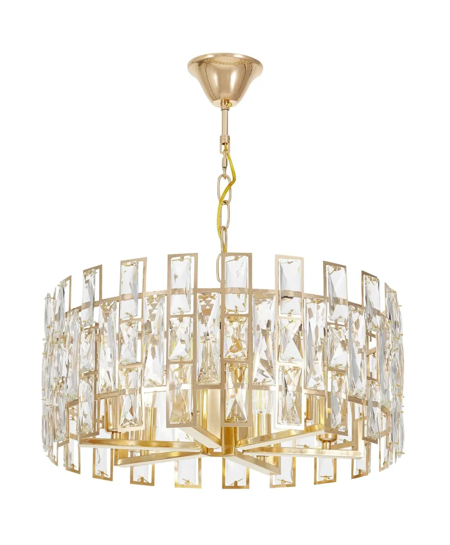 NOWOCZESNY ŻYRANDOL KRYSZTAŁOWY ZŁOTY FIORINA D50
