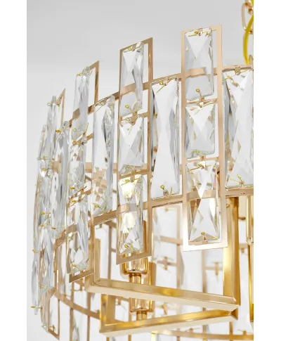 NOWOCZESNY ŻYRANDOL KRYSZTAŁOWY ZŁOTY FIORINA D50