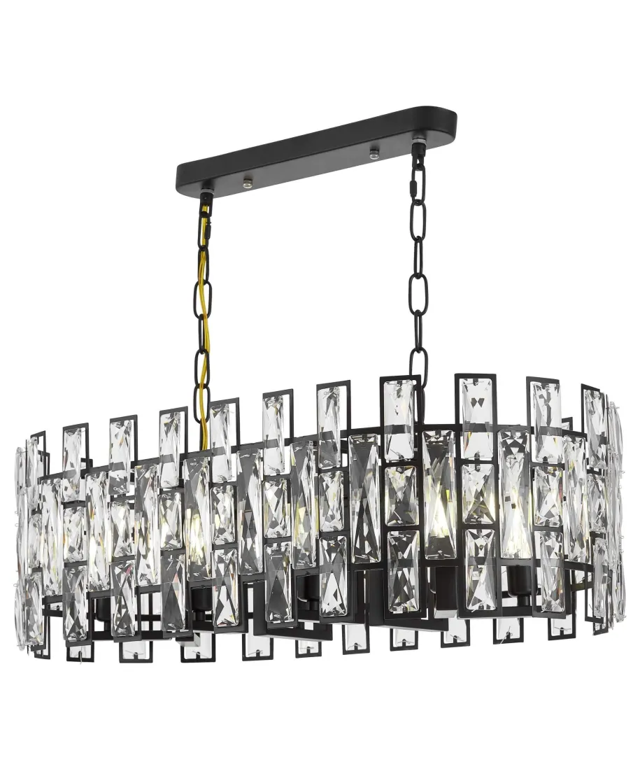 NOWOCZESNY ŻYRANDOL KRYSZTAŁOWY CZARNY FIORINA D70 PRO