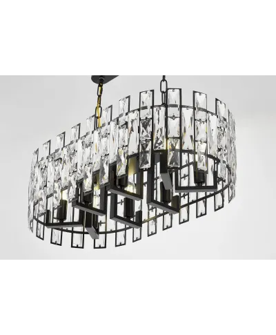 NOWOCZESNY ŻYRANDOL KRYSZTAŁOWY CZARNY FIORINA D70 PRO