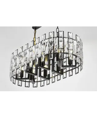 NOWOCZESNY ŻYRANDOL KRYSZTAŁOWY CZARNY FIORINA D70 PRO