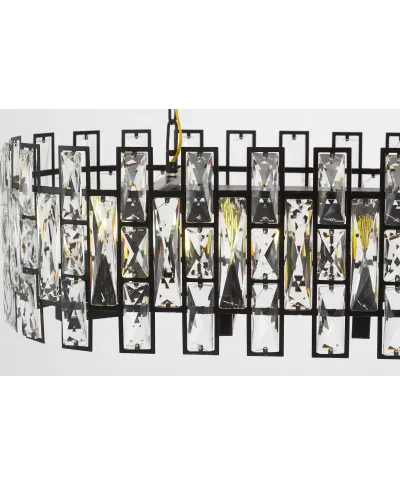 NOWOCZESNY ŻYRANDOL KRYSZTAŁOWY CZARNY FIORINA D70 PRO