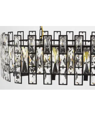 NOWOCZESNY ŻYRANDOL KRYSZTAŁOWY CZARNY FIORINA D70 PRO