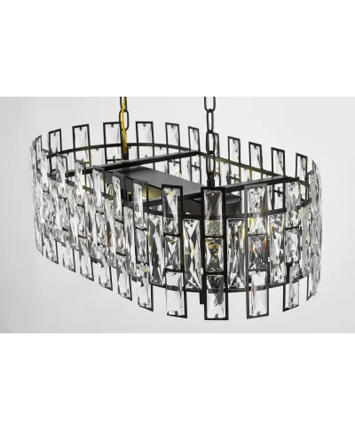 NOWOCZESNY ŻYRANDOL KRYSZTAŁOWY CZARNY FIORINA D70 PRO
