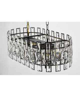 NOWOCZESNY ŻYRANDOL KRYSZTAŁOWY CZARNY FIORINA D70 PRO