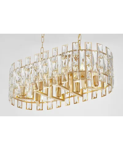 NOWOCZESNY ŻYRANDOL KRYSZTAŁOWY ZŁOTY FIORINA D70 PRO