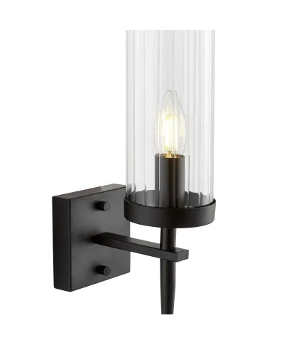 LAMPA ŚCIENNA KINKIET CZARNY MORATTI W1