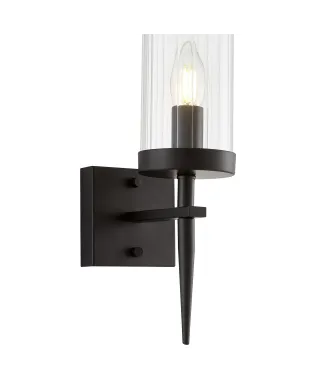 LAMPA ŚCIENNA KINKIET CZARNY MORATTI W1